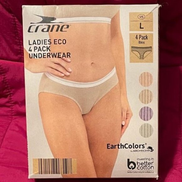 BRAND NEW ~ CRANE ~ 4 PACK ~ LADIES ECO BIKINI UNDERWEAR UNDIES ~ SIZE L / LARGE - Picture 8 of 16